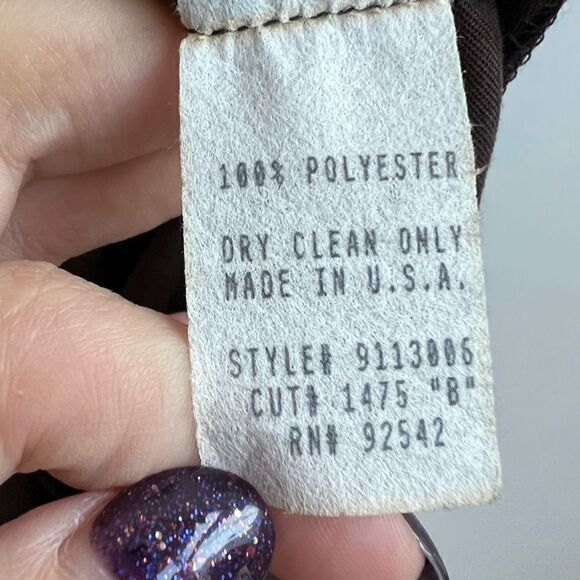 Vintage Harlow Dresses Brown Velvet Tank Maxi Dress Size 4 - Picture 5 of 6